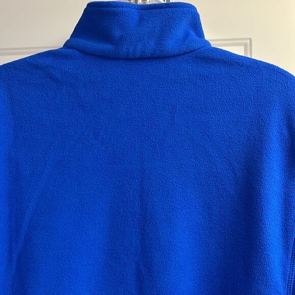 Land’s End Royal Blue 1/4 Zip Long Sleeve Mock Neck Fleece Pullover-Lrg/P 14-16 - Picture 11 of 16